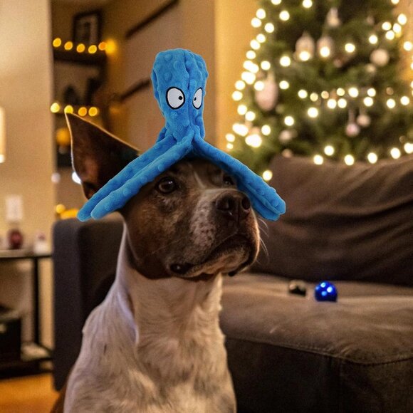 Squeaky Dog Toys - Octopus No Stuffing Crinkle Plush Large Dog Toys to Keep Them - Picture 7 of 9